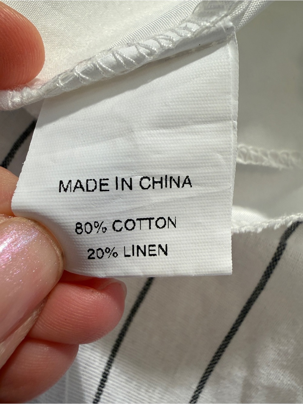 Simplee White Black Striped Smocked Midi Dress Linen Blend Flutter Sleeve Small - Picture 6 of 11